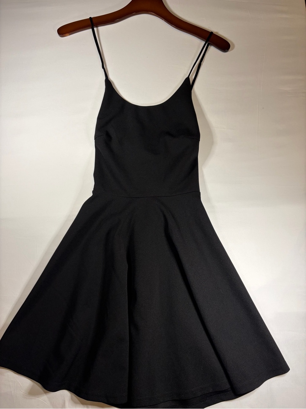 Black Lace-Up Fit & Flare Dress